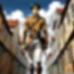 A panoramic view of the walled city from Attack on Titan, showcasing its vastness and the looming threat of Titans.