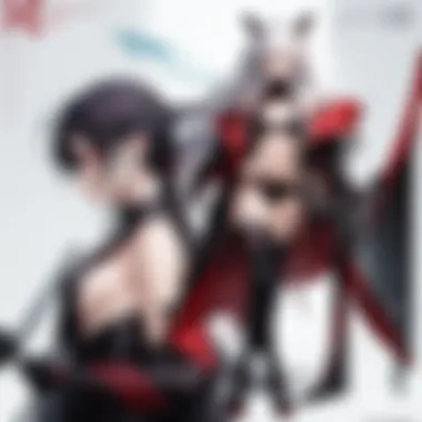 Character Design of Akame A close-up of Akame's character design highlighting her distinctive features.