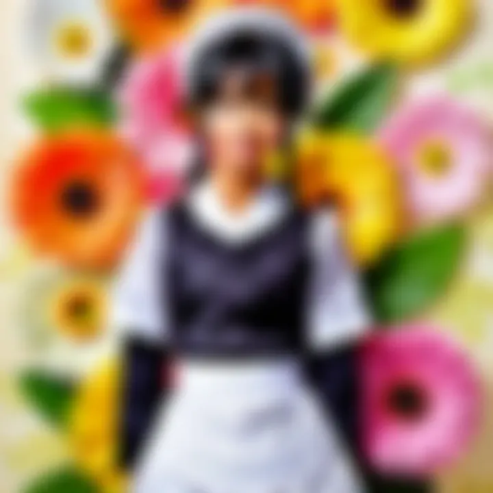 The thematic elements depicted in the Maid Sama poster.