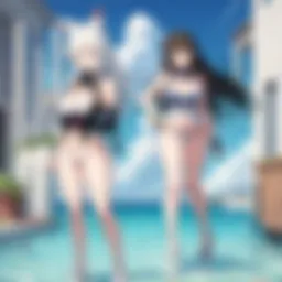 A dynamic scene showcasing the characters of Senran Kagura in action.