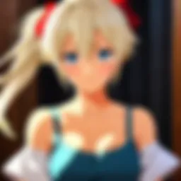 An enthralling anime character lost in thought