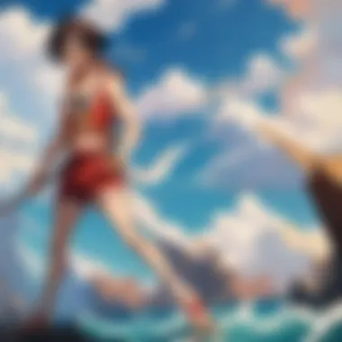 Luffy's Grand Line Adventure Detailed illustration of Luffy's journey through the Grand Line