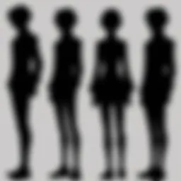 Colorful array of anime character silhouettes