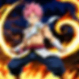 Natsu Dragneel showcasing his fiery spirit and determination.