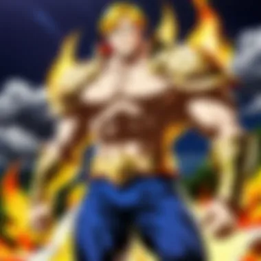 Escanor in a powerful stance showcasing his abilities