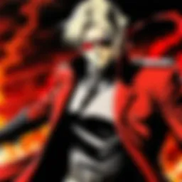 A captivating scene showcasing the intensity of a Hellsing battle
