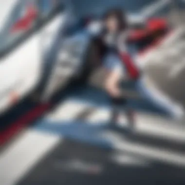 Character showdown during a street race