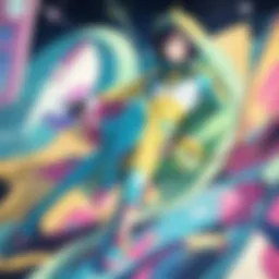 Vibrant scene from Space Dandy showcasing the colorful animation style