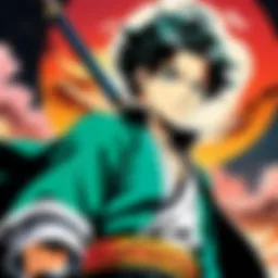 Vibrant panels showcasing the artistic flair of colored manga in Demon Slayer