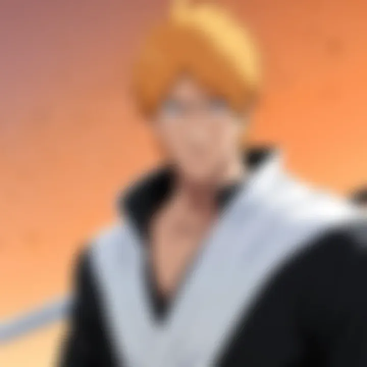 A vibrant scene showcasing the unique animation style of Bleach.