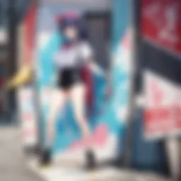 Vibrant canvas featuring a character from a popular anime series
