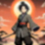 A detailed illustration of Dororo's protagonist in a dramatic pose, showcasing the essence of determination.