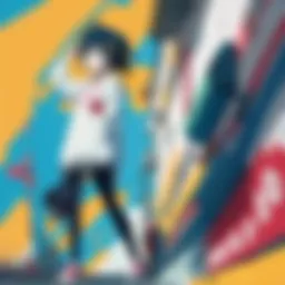 A visual representation of FLCL's vibrant animation style showcasing its unique color palette.