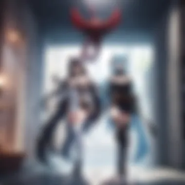 A diverse group of characters representing various archetypes found in dungeon and fighter anime.