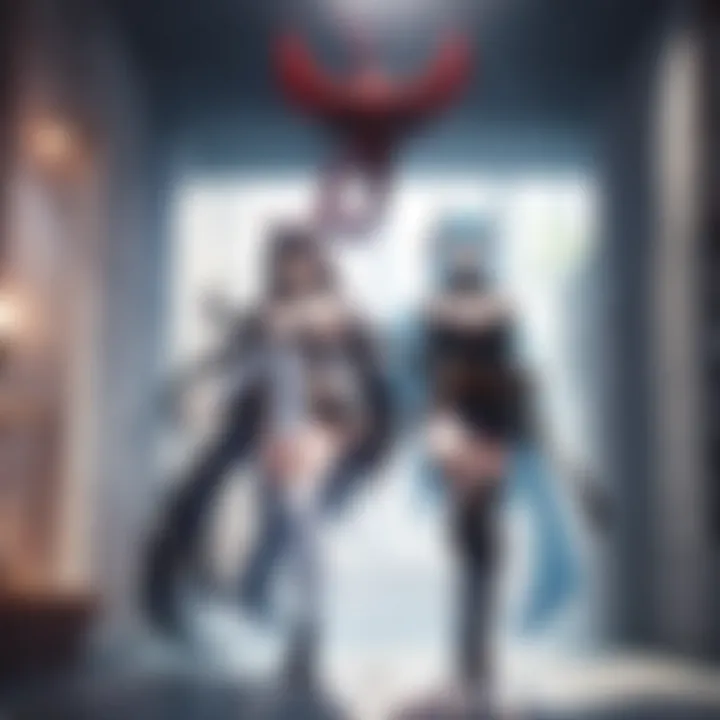 A diverse group of characters representing various archetypes found in dungeon and fighter anime.