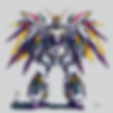 Intricate Mecha Design A detailed illustration showcasing the intricate design of a Gundam model