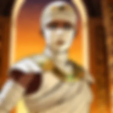 Dynamic Character Interactions in Mummy-Themed Stories Dynamic character interactions featuring a mummy and other figures.