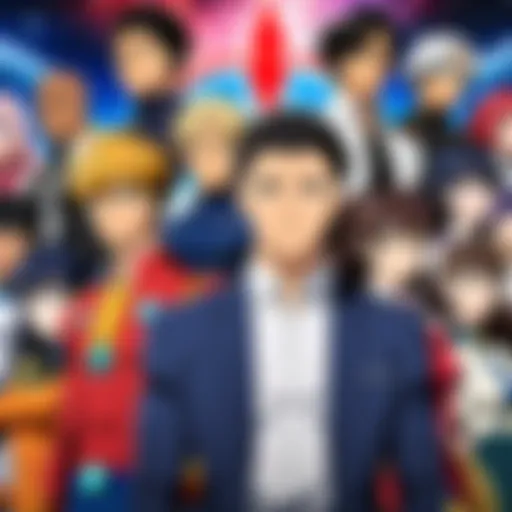 An artistic representation of diverse anime characters from WeTV series.