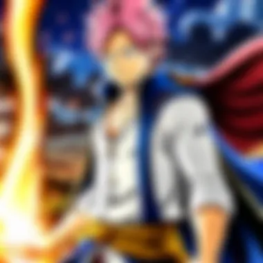 Dynamic Powers of Fairy Tail Wizards A group of Fairy Tail wizards showcasing their powers in a dynamic scene.