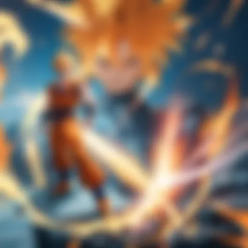 Goku in his Super Saiyan form showcasing immense power