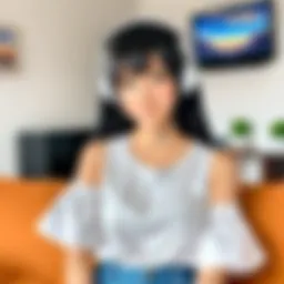 Anime character in a serene setting, enjoying a favorite series offline