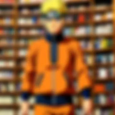 Library Resources for Anime Lovers An illustration of a library with a sign encouraging anime and manga borrowing