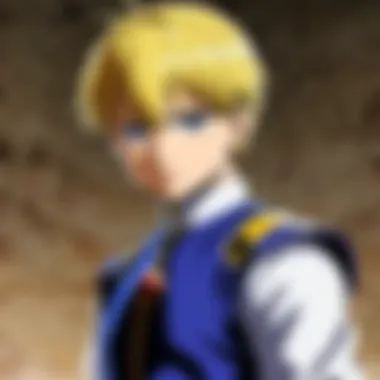 An engaging visual of Kurapika with an intense gaze, symbolizing his quest for justice.