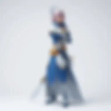 An elaborate costume design highlighting intricate details and craftsmanship in anime cosplay.