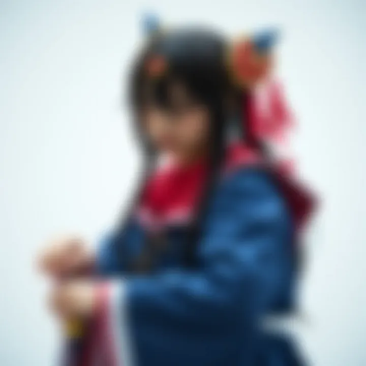 A creative blend of traditional and modern anime elements in a unique cosplay concept.