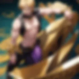 Dio Brando in a menacing pose showcasing his vampiric powers