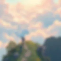 A mesmerizing landscape from 'Lost in the Clouds' showcasing its whimsical fantasy elements
