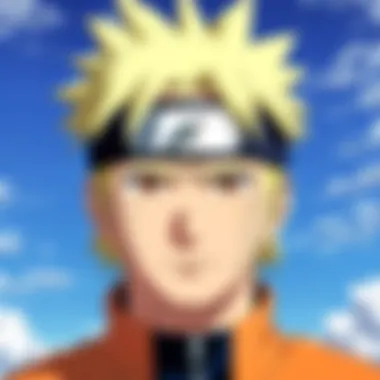 A close-up of Naruto with his signature determined expression