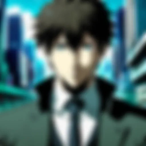 Psycho-Pass anime series promotional artwork showcasing the dystopian setting