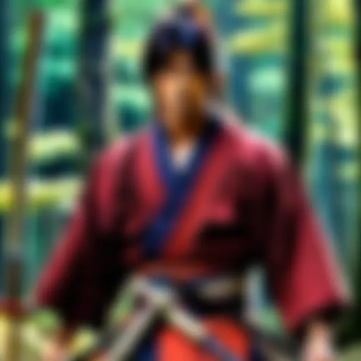 Artistic representation of the themes in Rurouni Kenshin.