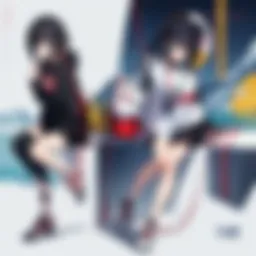 A vibrant sneaker design inspired by anime aesthetics