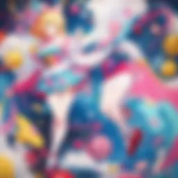 A colorful scene depicting Candy Candy's vibrant world