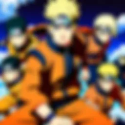 Various streaming platforms showcasing Naruto